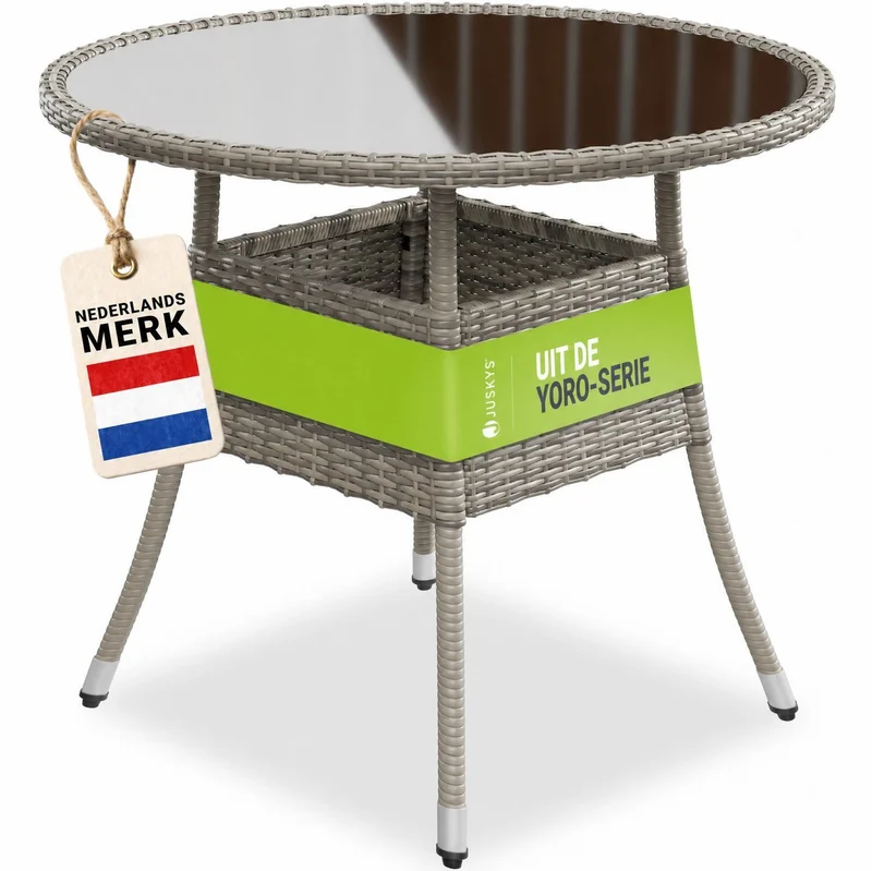 Table de jardin ronde en polyrotin Yoro