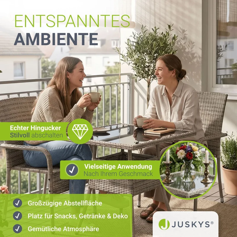 Table de jardin carrée en résine tressée Yoro – noir