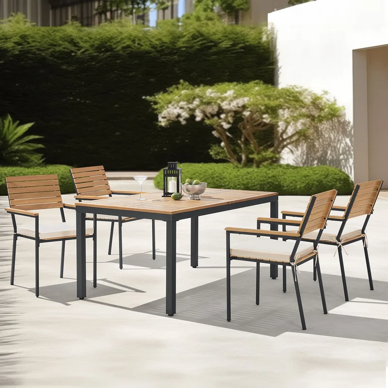 Salon de jardin en bois d'acacia Rhodos – 4 places