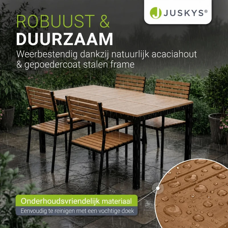 Salon de jardin en bois d'acacia Rhodos – 4 places