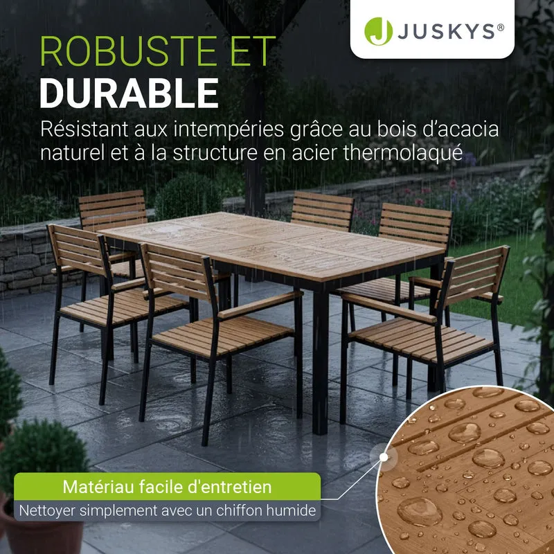 Salon de jardin en bois d'acacia Rhodos – 4 places