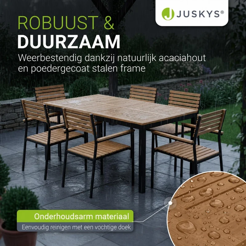 Salon de jardin en bois d'acacia Rhodos – 4 places