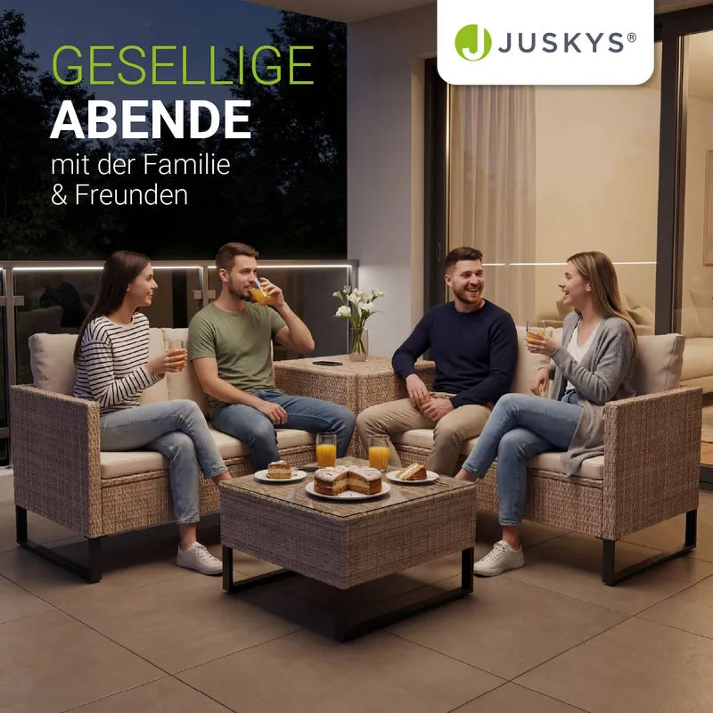 Salon de jardin Santorini – 4 places, modulable avec coffre