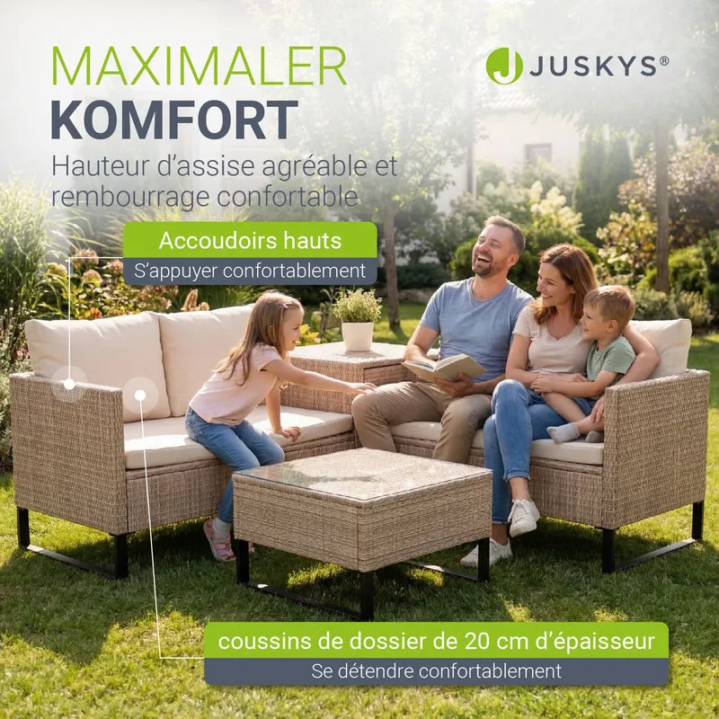 Salon de jardin Santorini – 4 places, modulable avec coffre