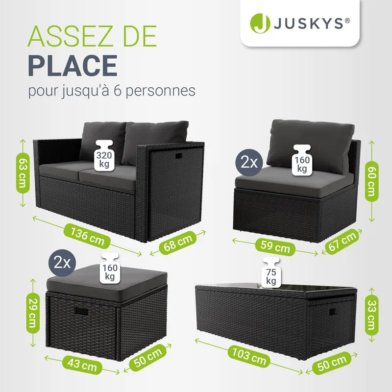 Salon de jardin en résine tressée Salou – 6 places