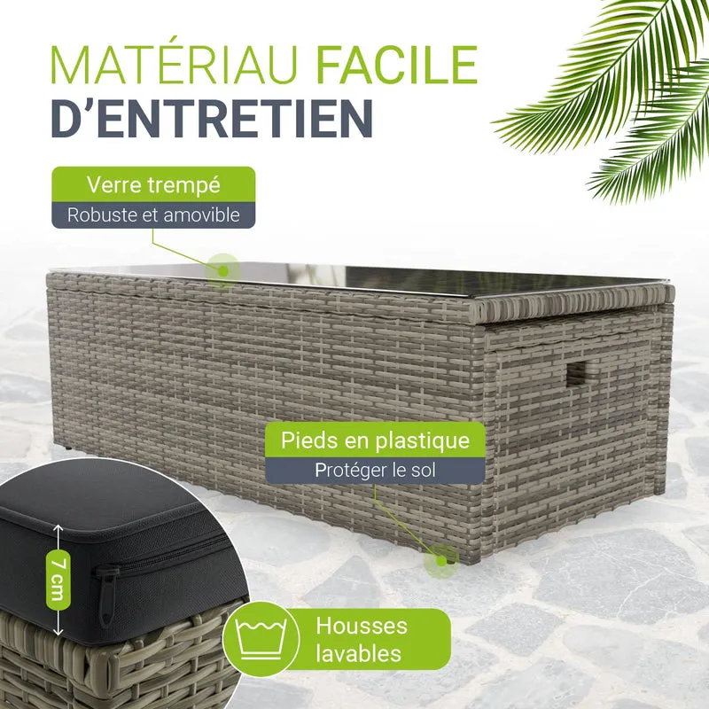 Salon de jardin en résine tressée Salou – 6 places