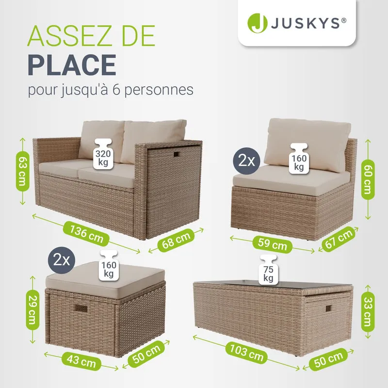 Salon de jardin en résine tressée Salou – 6 places