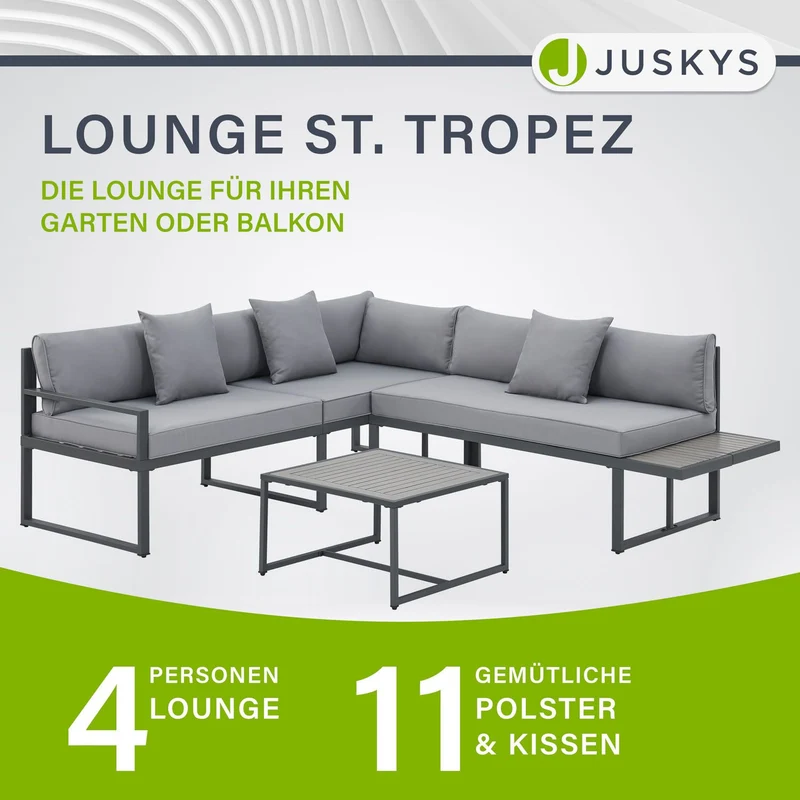 Salon de jardin St. Tropez – lounge 4 places, bois d'acacia