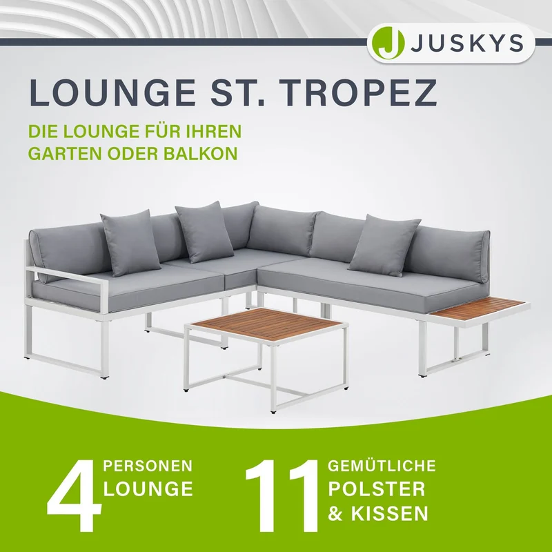 Salon de jardin St. Tropez – lounge 4 places, bois d'acacia