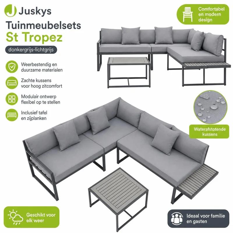 Salon de jardin St. Tropez – lounge 4 places, bois d'acacia