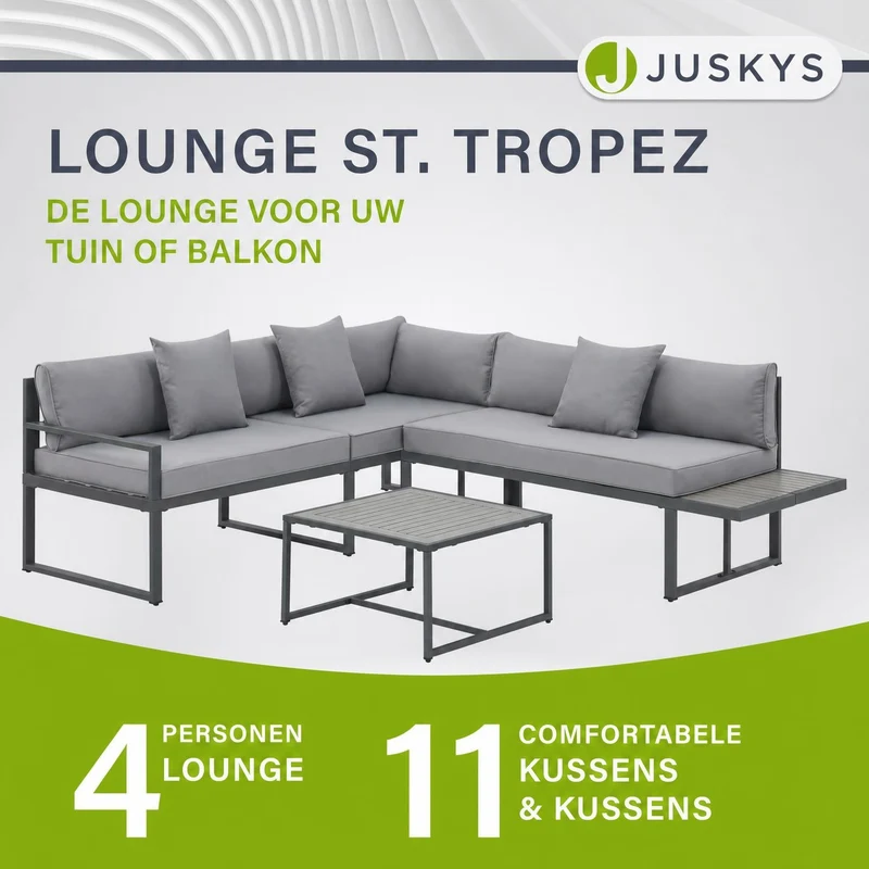 Salon de jardin St. Tropez – lounge 4 places, bois d'acacia