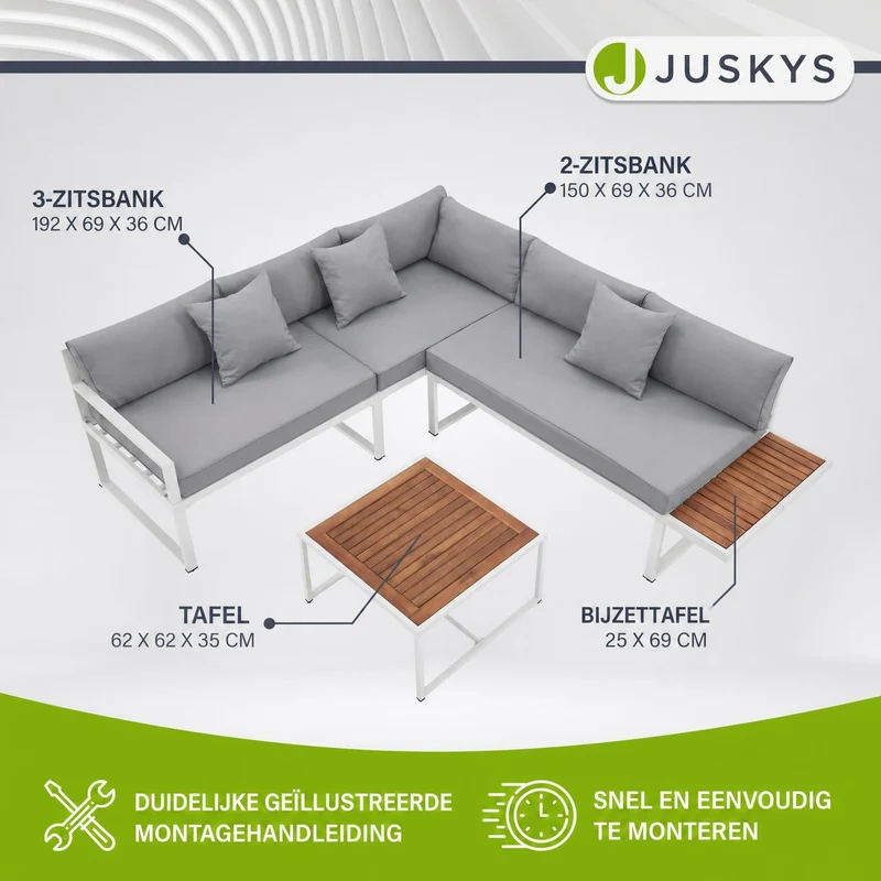 Salon de jardin St. Tropez – lounge 4 places, bois d'acacia