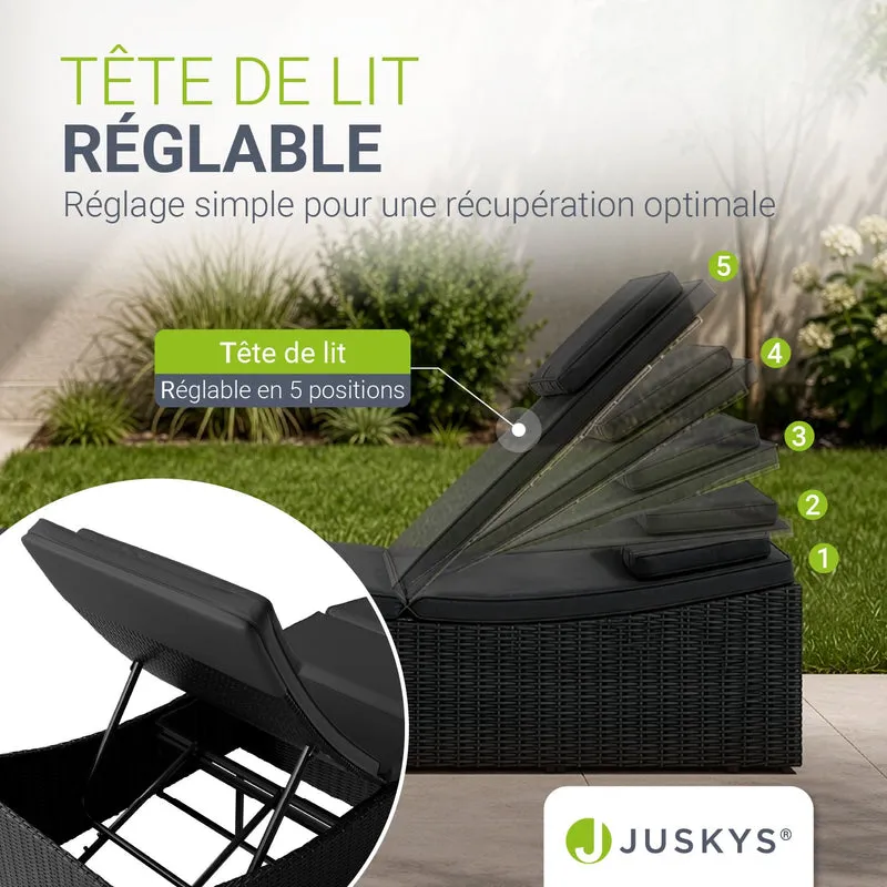 Bain de soleil pliable en résine tressée Lamia