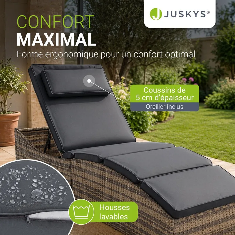 Bain de soleil pliable en résine tressée Lamia