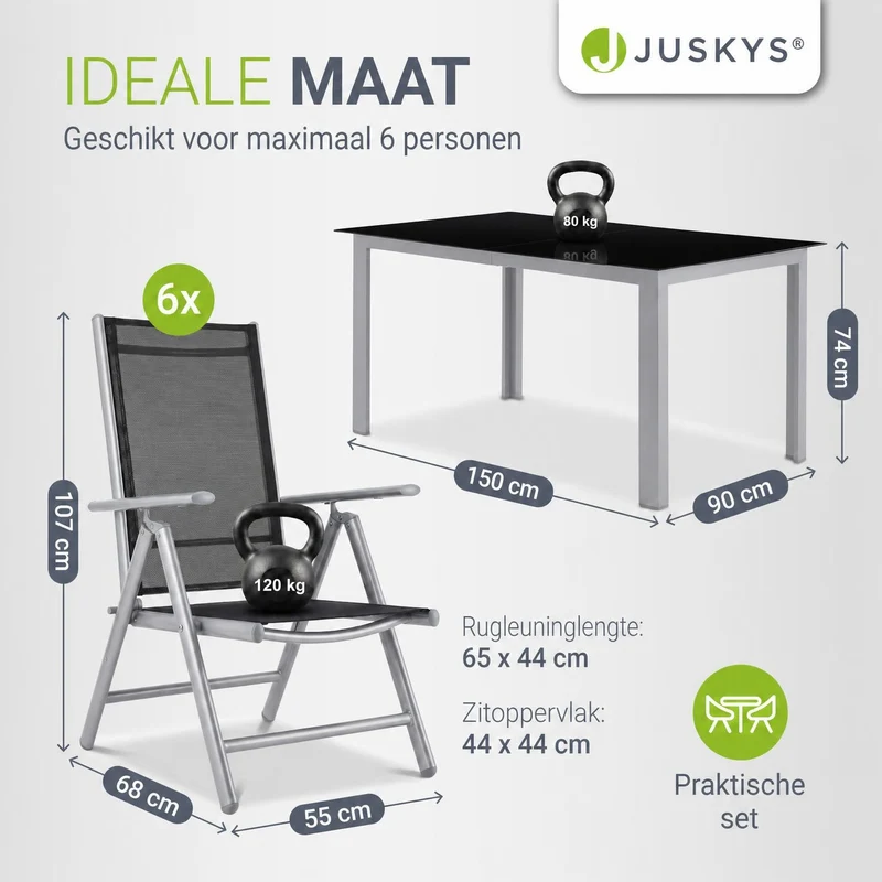 Salon de jardin Milano en aluminium – jusqu'à 8 places