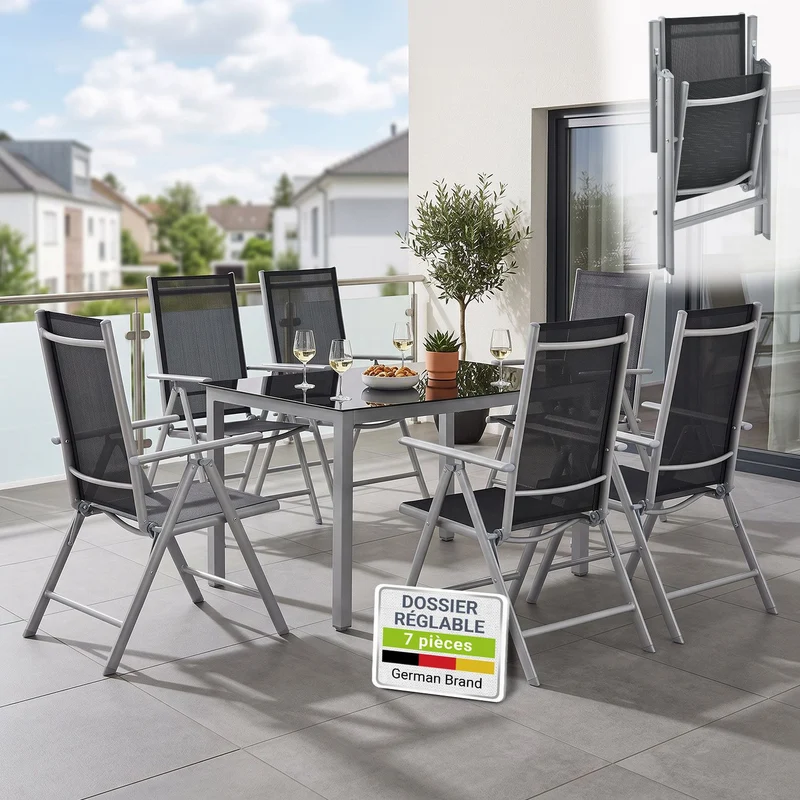 Salon de jardin Milano en aluminium – jusqu'à 8 places