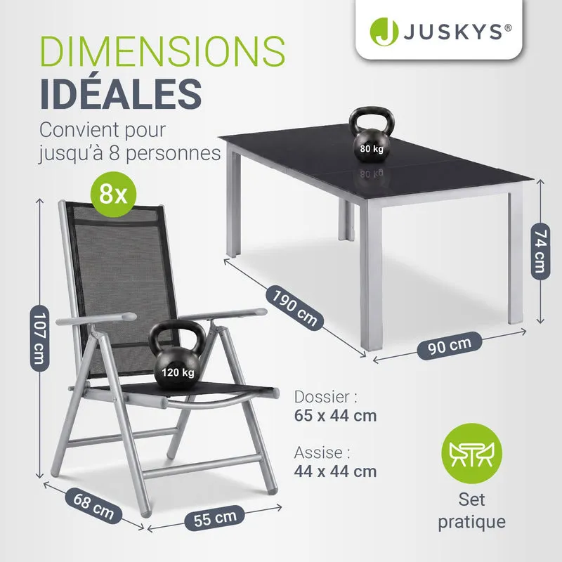 Salon de jardin Milano en aluminium – jusqu'à 8 places