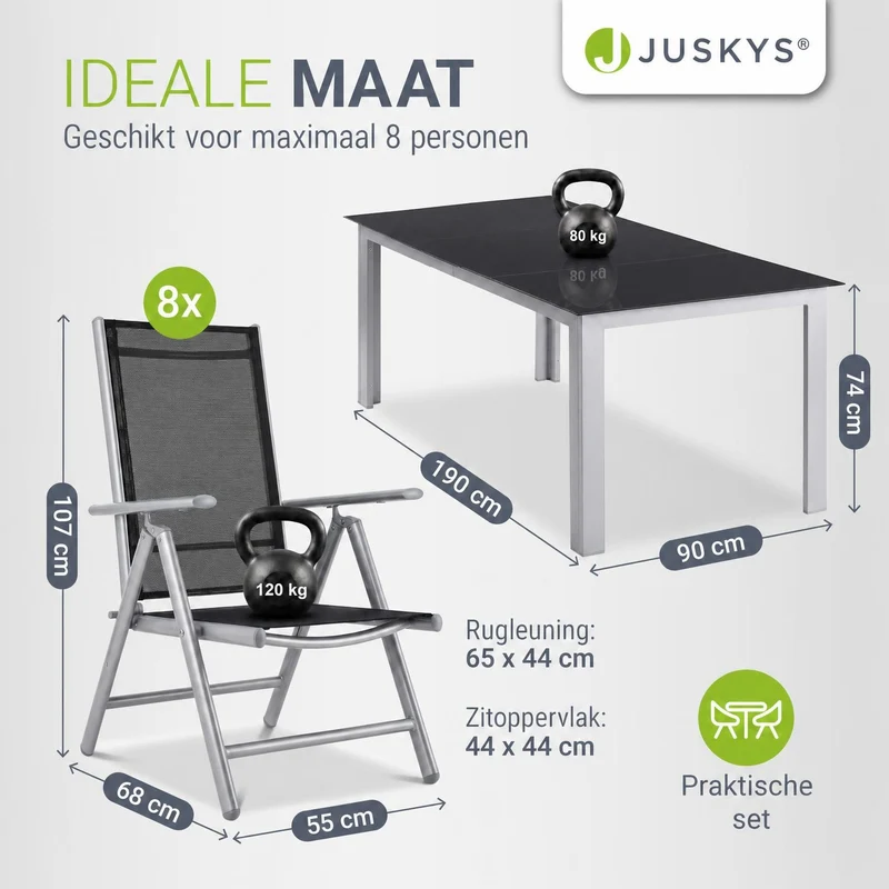 Salon de jardin Milano en aluminium – jusqu'à 8 places