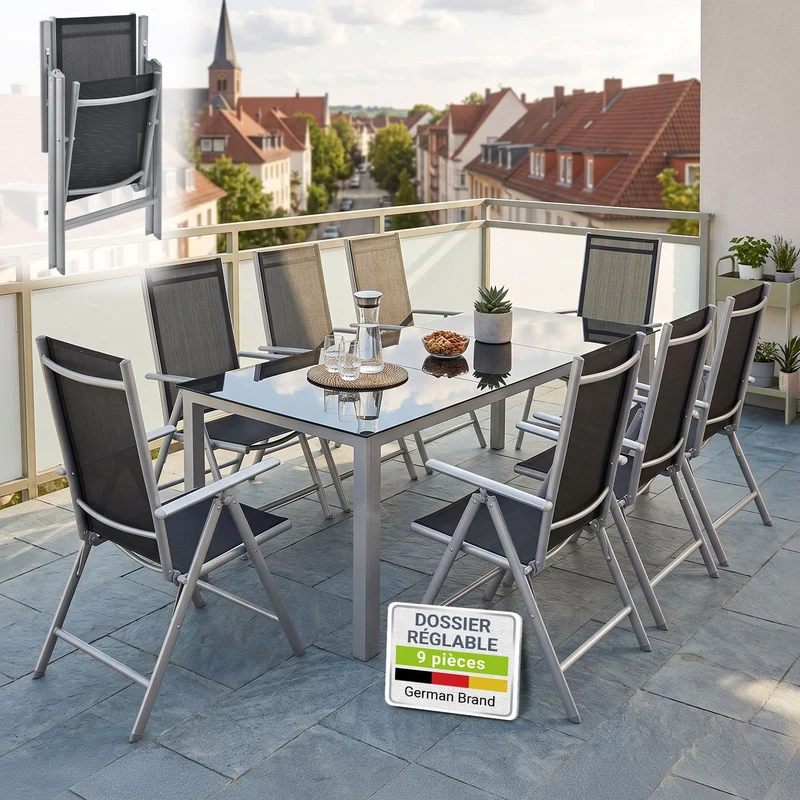 Salon de jardin Milano en aluminium – jusqu'à 8 places