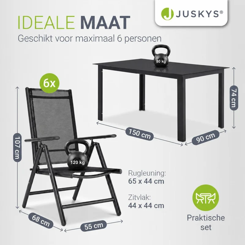 Salon de jardin Milano en aluminium – jusqu'à 8 places