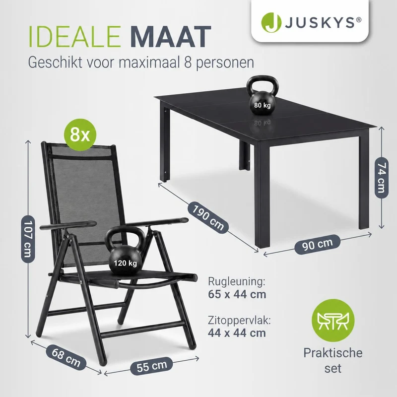 Salon de jardin Milano en aluminium – jusqu'à 8 places