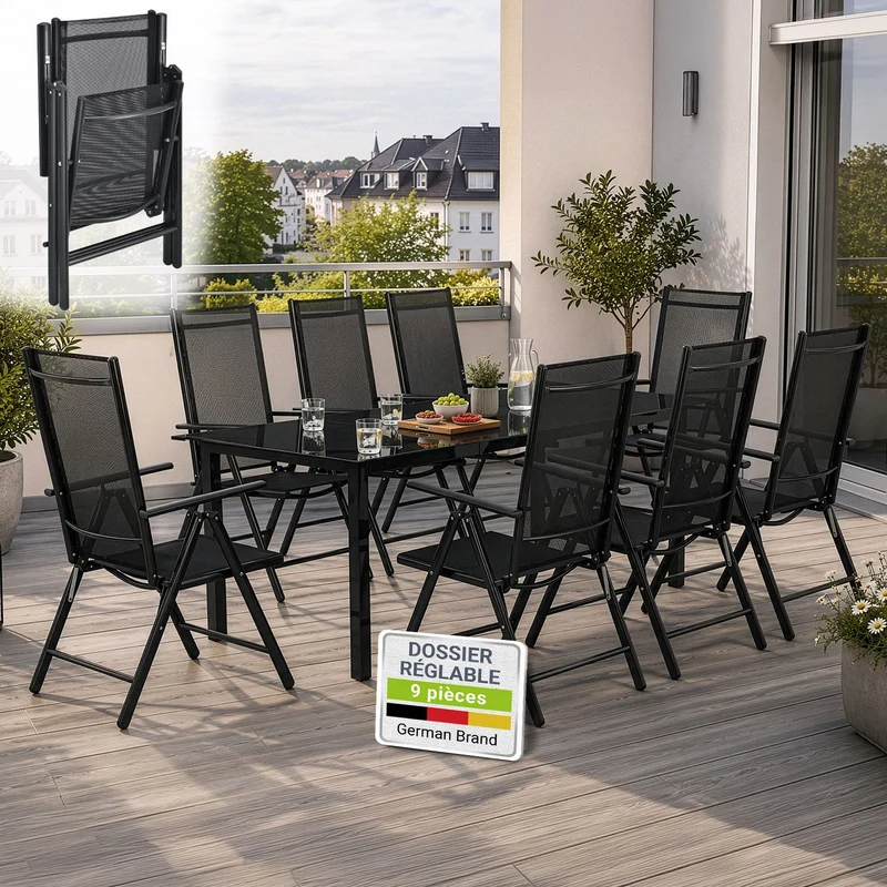 Salon de jardin Milano en aluminium – jusqu'à 8 places