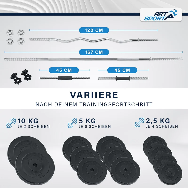 Ensemble d'haltères 3 en 1 60 kg