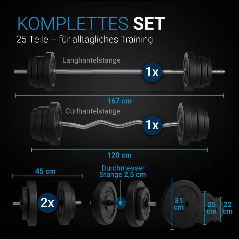 Ensemble d'haltères 3 en 1 60 kg