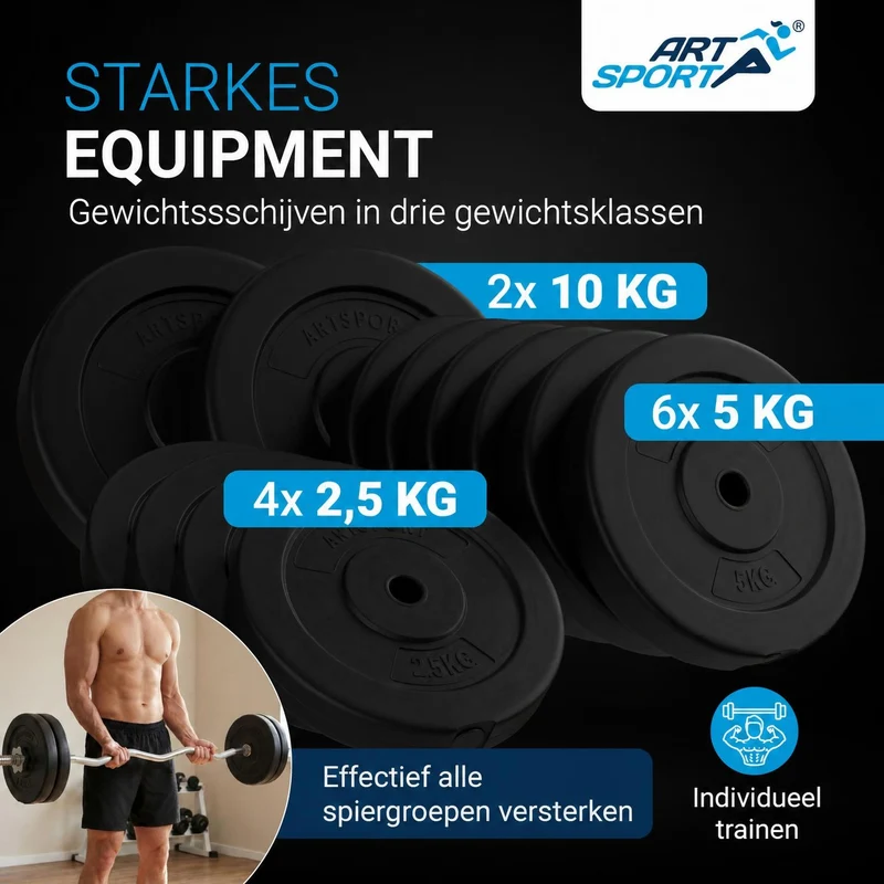 Ensemble d'haltères 3 en 1 60 kg