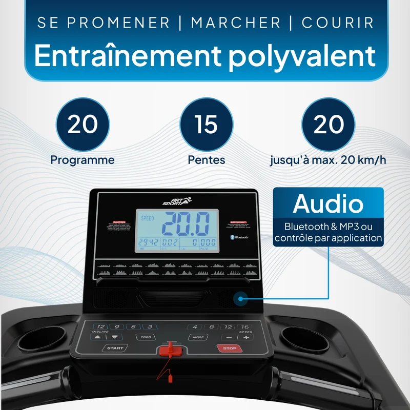 Tapis de course pliable Speedrunner 6000 – 99 programmes
