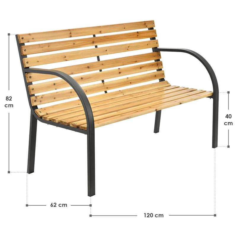 Banc de jardin Modena – bois de sapin et acier