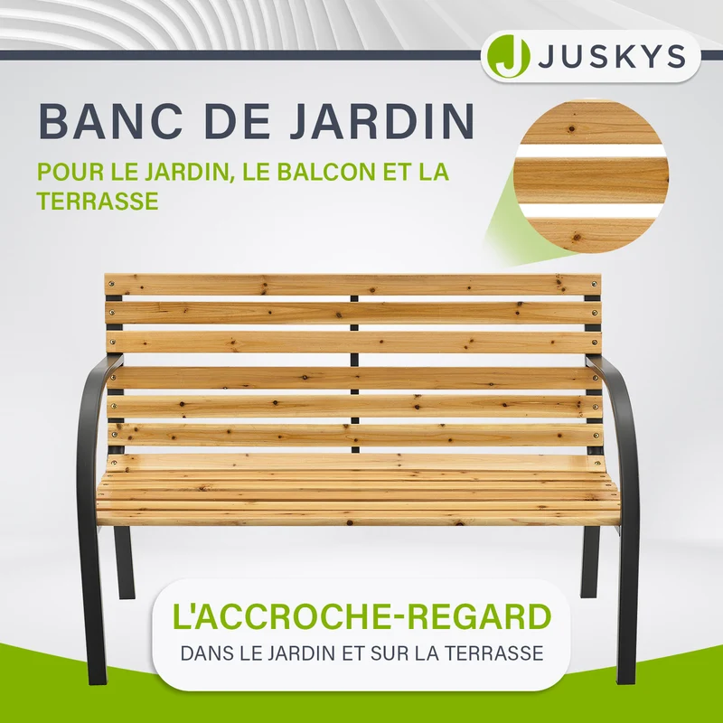 Banc de jardin Modena – bois de sapin et acier