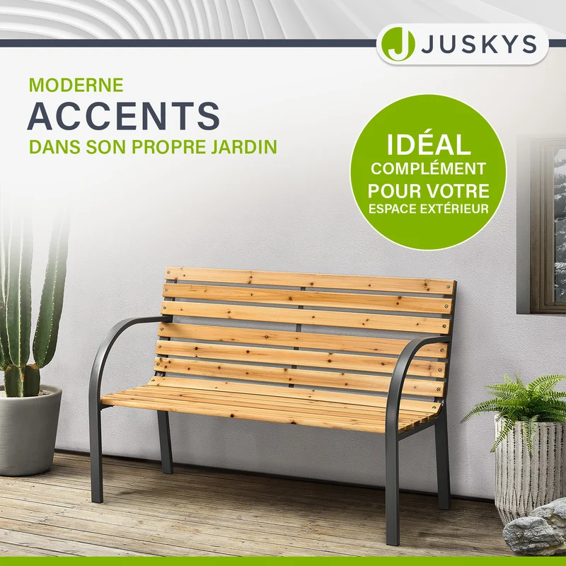 Banc de jardin Modena – bois de sapin et acier