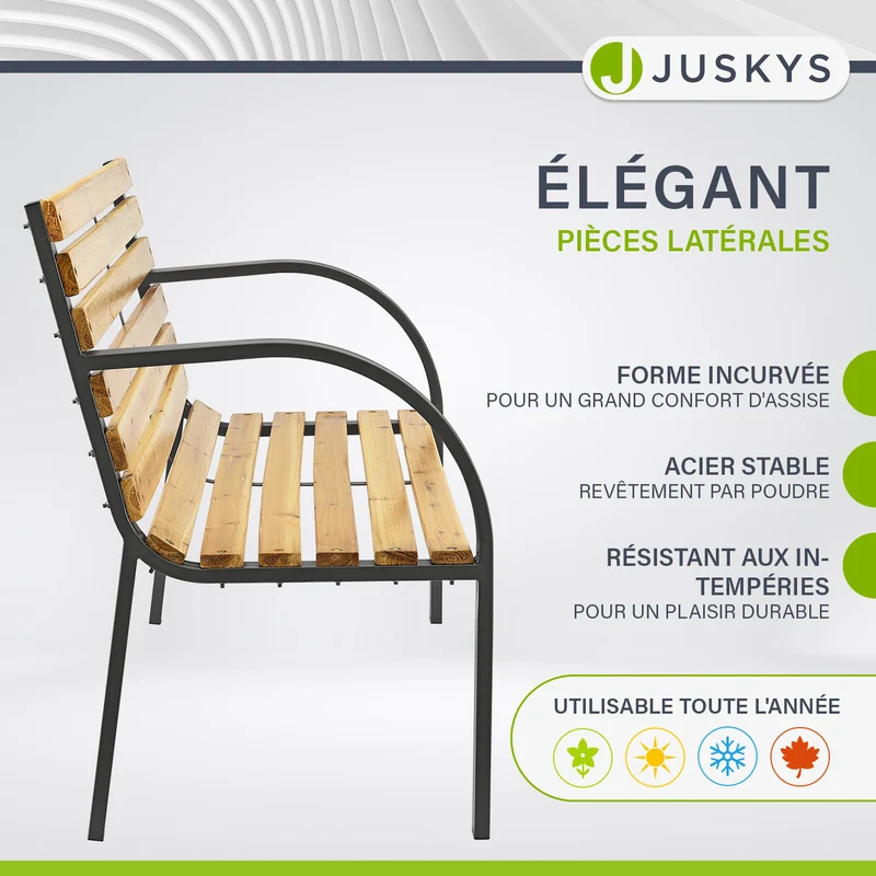 Banc de jardin Modena – bois de sapin et acier