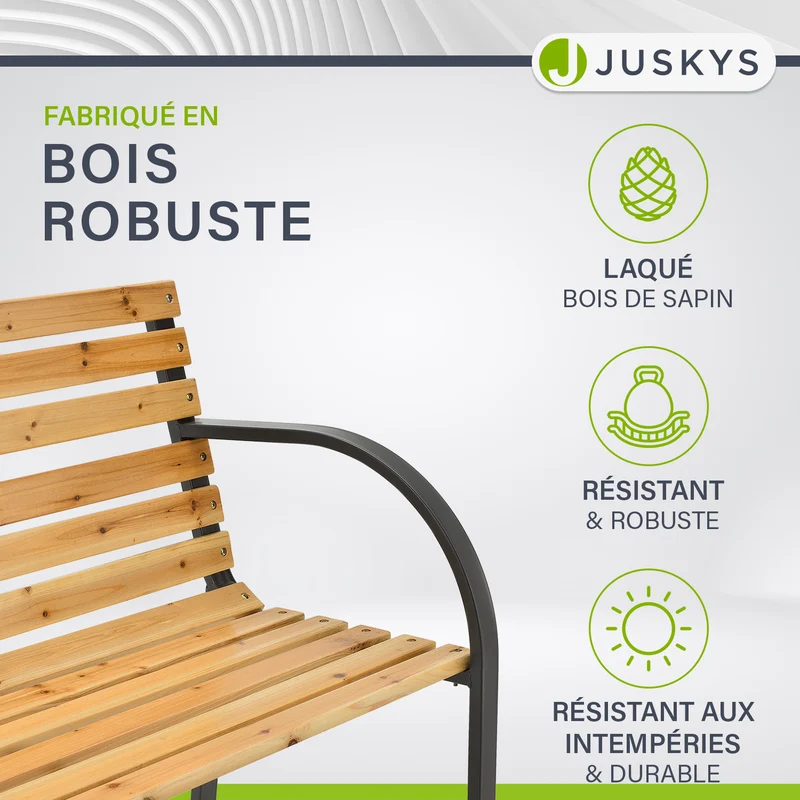 Banc de jardin Modena – bois de sapin et acier