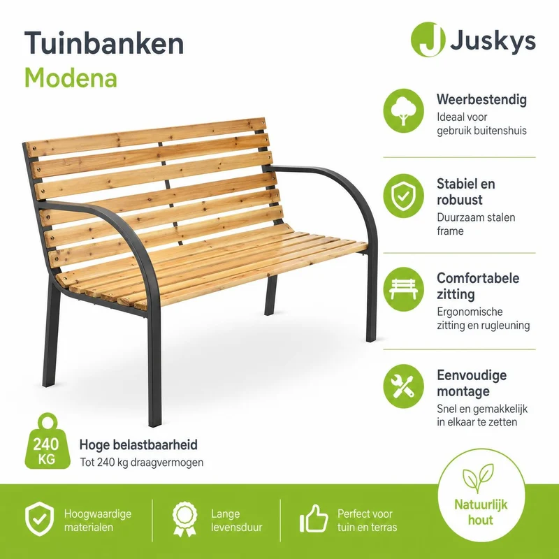 Banc de jardin Modena – bois de sapin et acier
