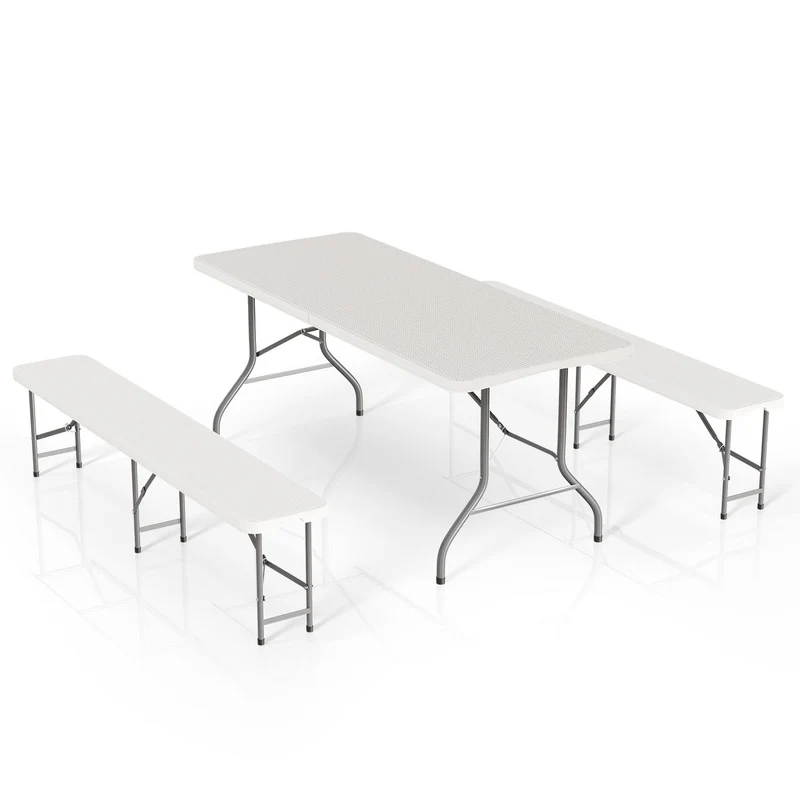 Ensemble table et bancs de brasserie Bayreuth – 180 cm