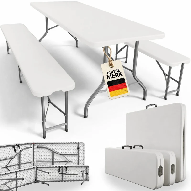 Ensemble table et bancs de brasserie Bayreuth – 180 cm