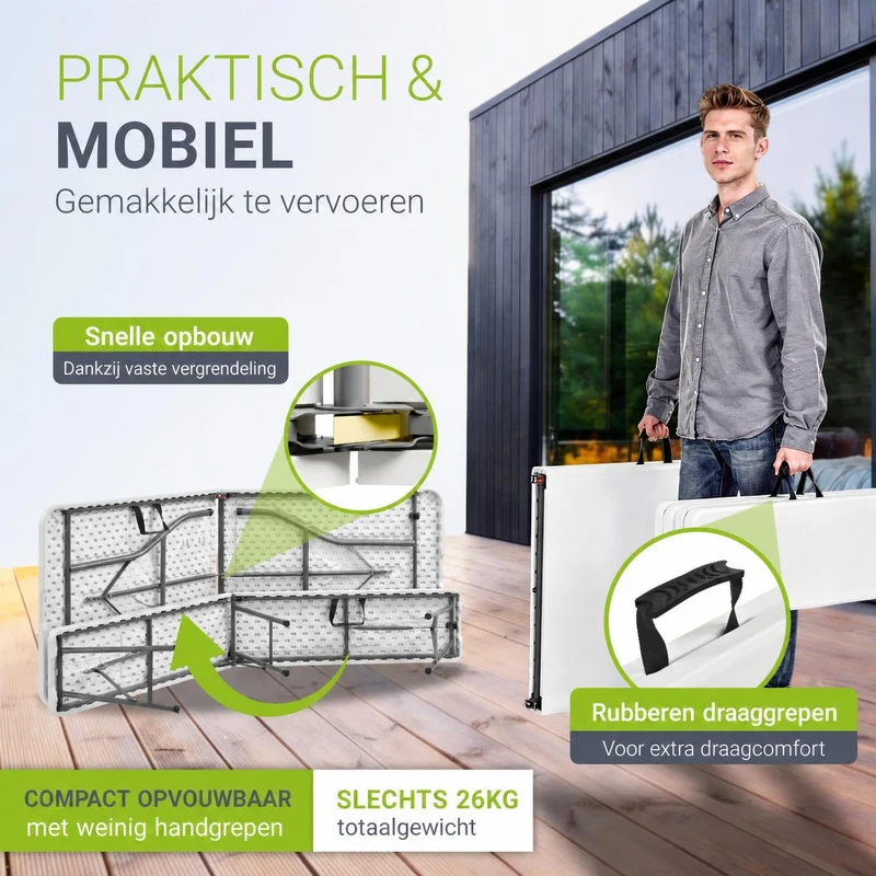 Ensemble table et bancs de brasserie Bayreuth – 180 cm