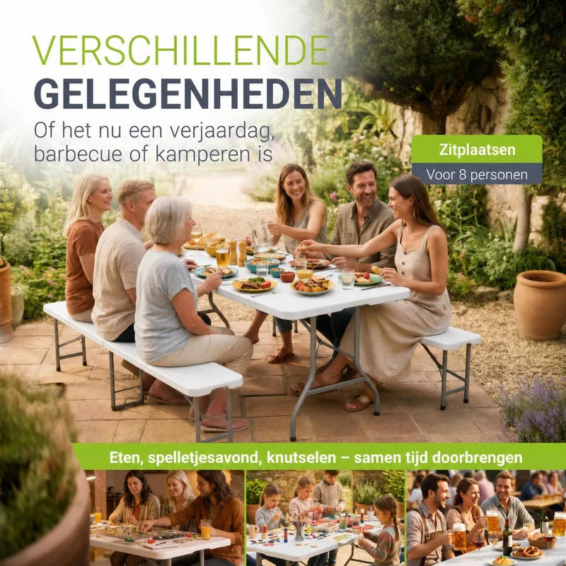 Ensemble table et bancs de brasserie Bayreuth – 180 cm