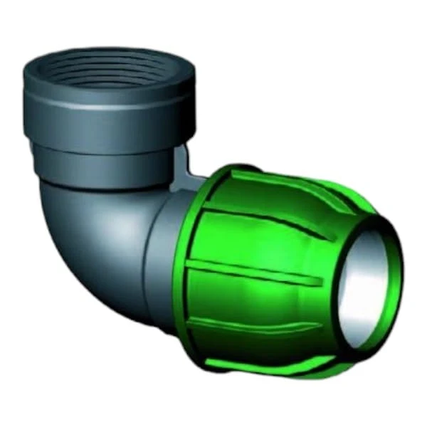 PP Raccord de Serrage Coude 90° Femelle – Coude Compression Filetage Intérieur