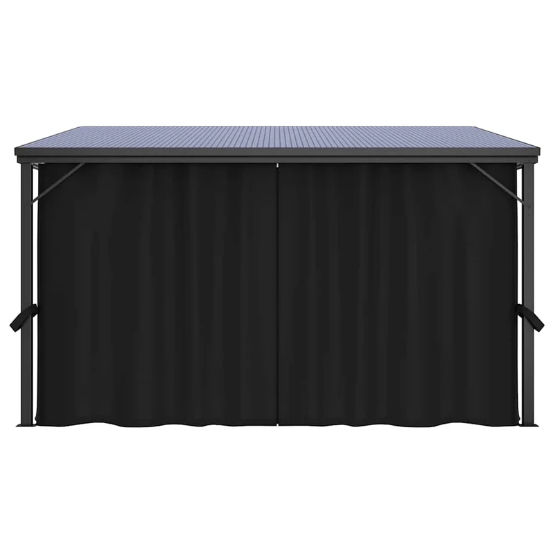 Prieel Met Gordijn 405X294X244 Cm Antraciet