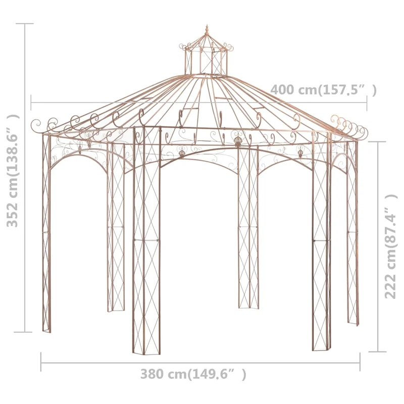 Tuinpaviljoen Ijzer Antiekbruin
