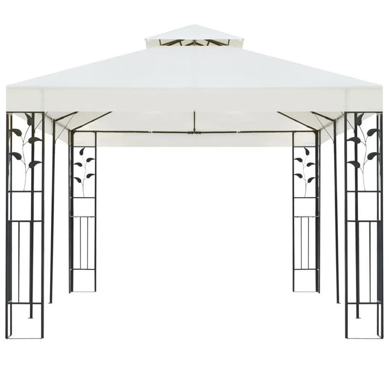Prieel Met Dubbel Dak 6X3 M Wit