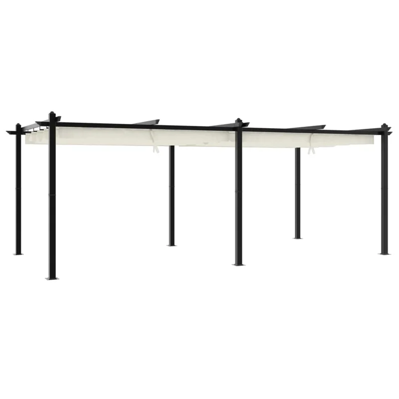 Prieel Met Uittrekbaar Dak 3X6 M Aluminium Kleurig