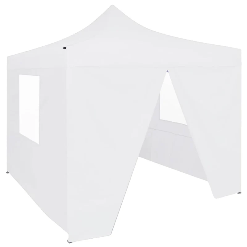 Partytent Met 4 Zijwanden Inklapbaar 3X3 M Staal Wit