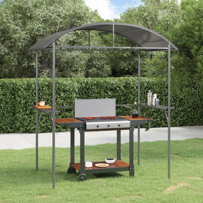 Barbecuepaviljoen Met Zijplanken 220X115X230 Cm Staal Antraciet
