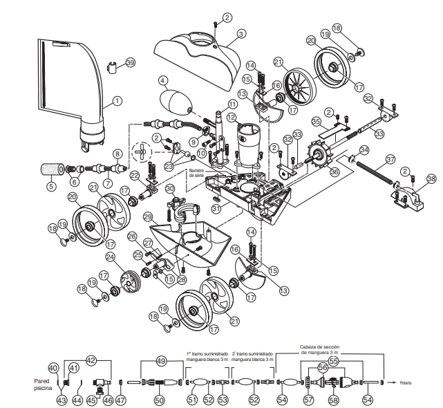 Aspirador Polaris 280 ZODIAC- Recambios