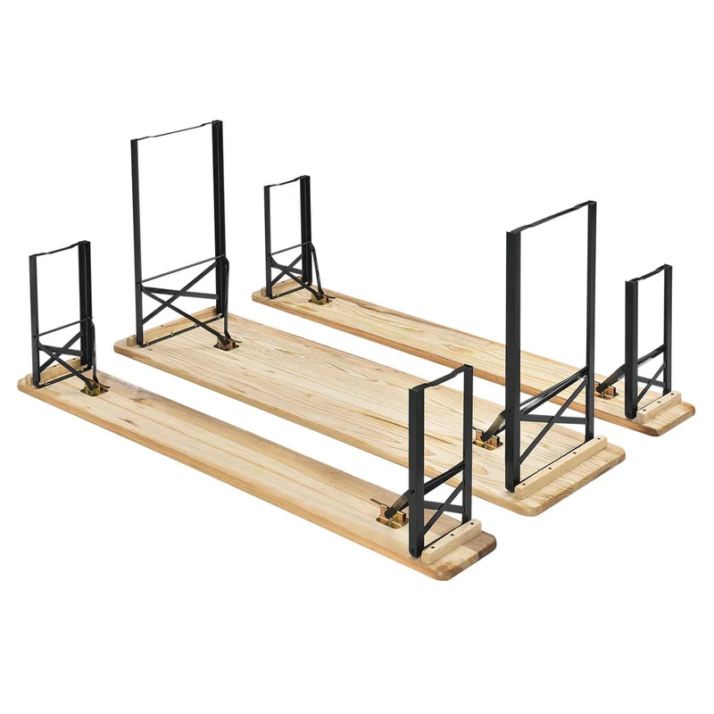 Ensemble table et bancs de brasserie Bichl – 3 pièces, bois de sapin laqué – 170 cm