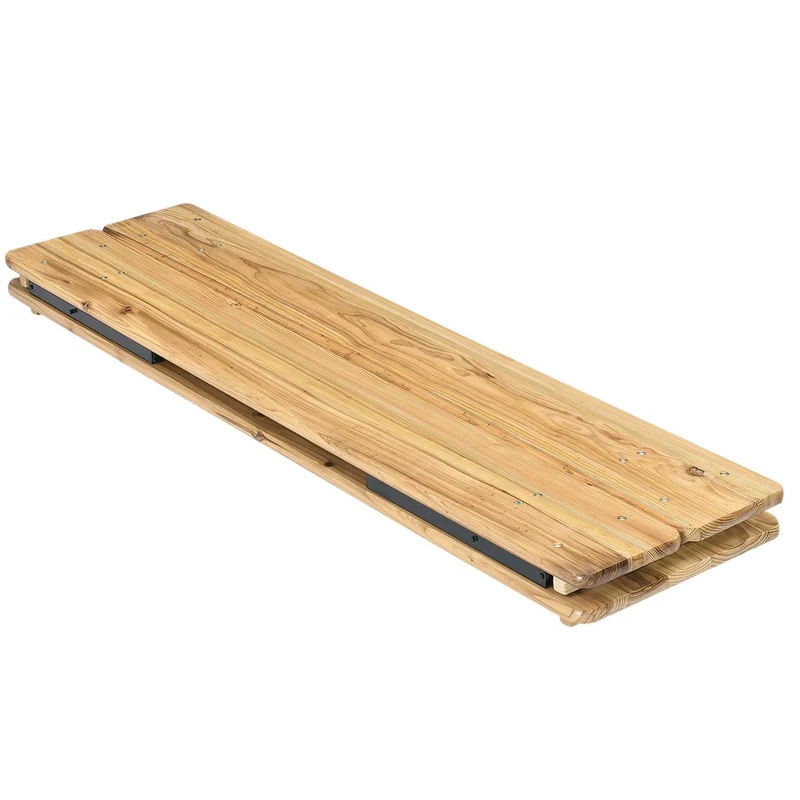 Ensemble table et bancs de brasserie Bichl – 3 pièces, bois de sapin laqué – 170 cm